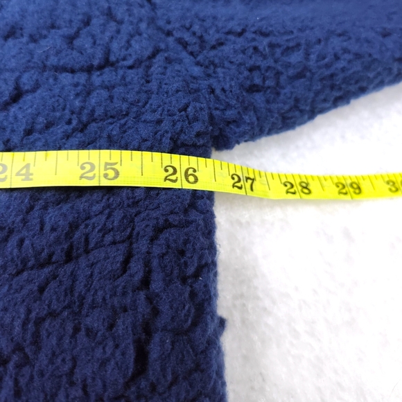 Zella Women’s Cassie Navy Blue Faux Shearling Sherpa Hoodie Size Large - Picture 11 of 14